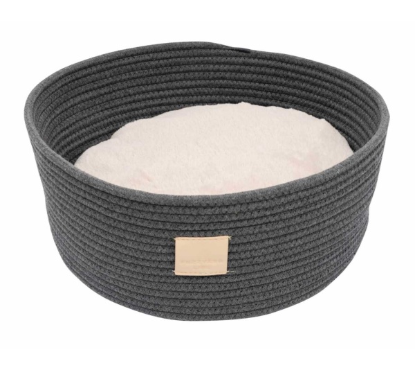 Slate Grey - FuzzYard Life Rope Basket Bed