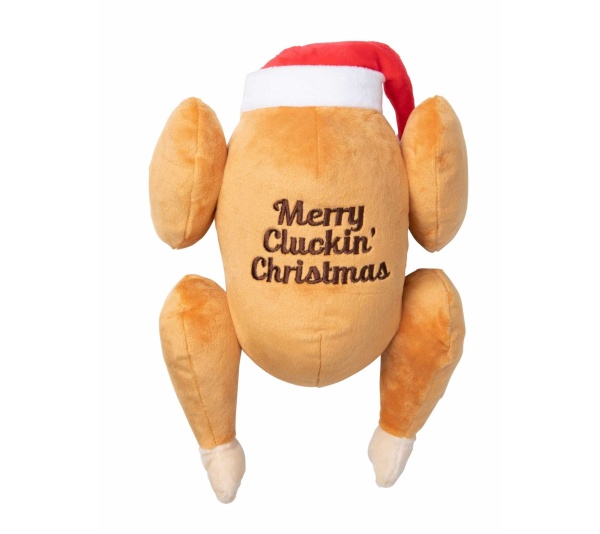 FuzzYard Merry Cluckin' Christmas Plush Dog Toy  - S