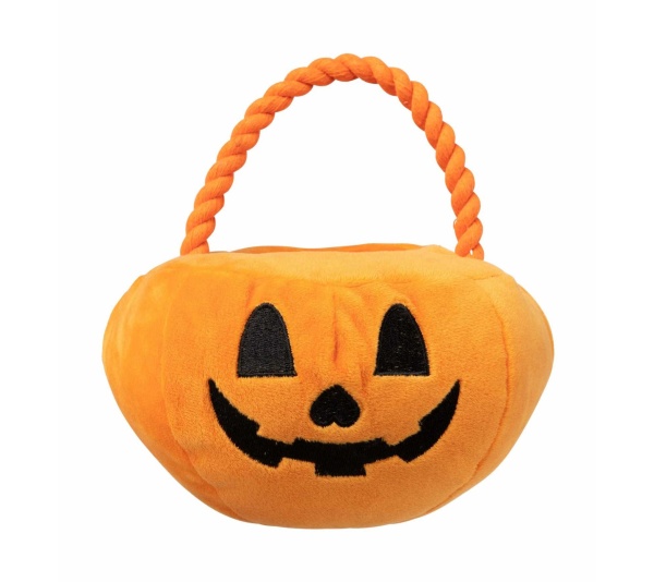 FuzzYard Trick or Treat Pumpkin Basket Plush Dog Toy