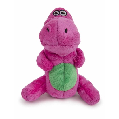 Pink - goDog Dinos T-Rex Just For Me Squeaky Plush Dog Toy - Mini