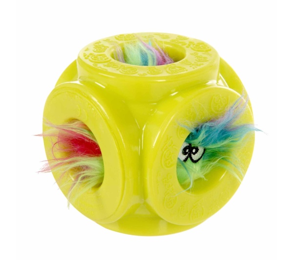 goDog Furballz in Cageball Plush Dog Toy