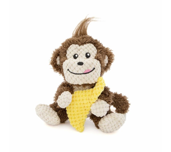 GURU Pet Company Loveys Monkey Plush Dog Toy Medium