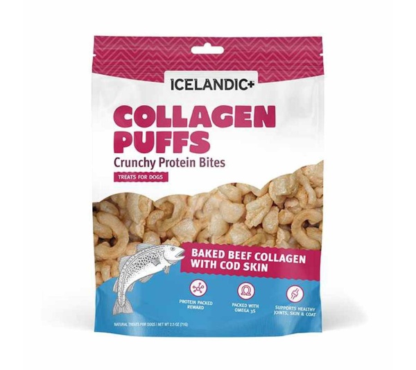 Icelandic+ Beef Collagen and Cod Skin Puffs Dog Bites 2.5oz