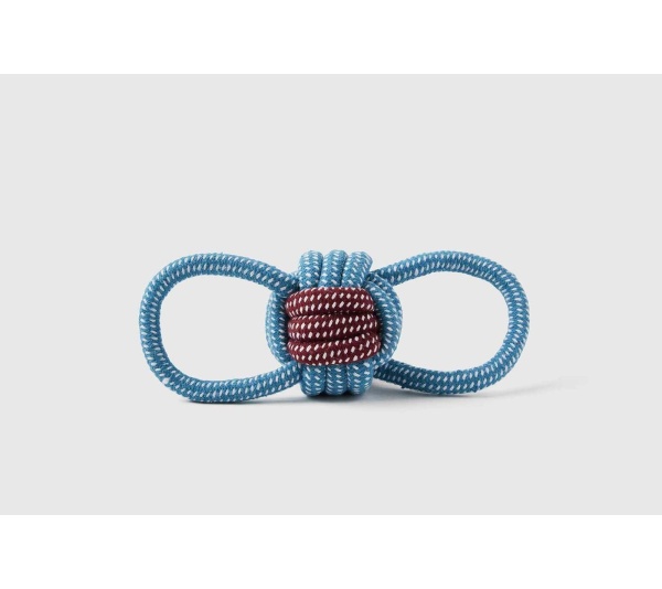 Blue and Red - Jax & Bones Double Loop Celtic Knot Rope Dog Toy  - 3"
