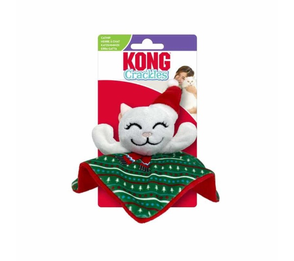 KONG Holiday Crackles Santa Kitty