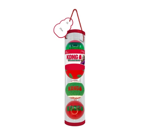 KONG Holiday Occasions Balls 4-pk Md