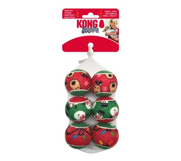 KONG Holiday SqueakAir(R) Balls 6-pk  - Sm