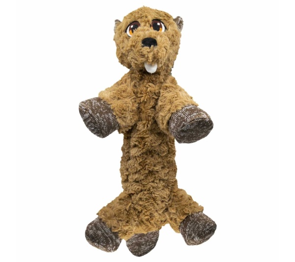 KONG(R) Low Stuff Flopzie Beaver Dog Plush Toy Medium
