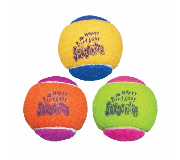 KONG(R) SqueakAir(R) Birthday Balls Dog Fetch Toy Medium