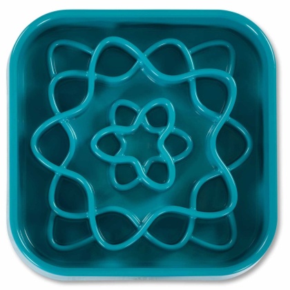 Messy Mutts Interactive Square Slow Feeder Blue 8 Cups 11" x 2"
