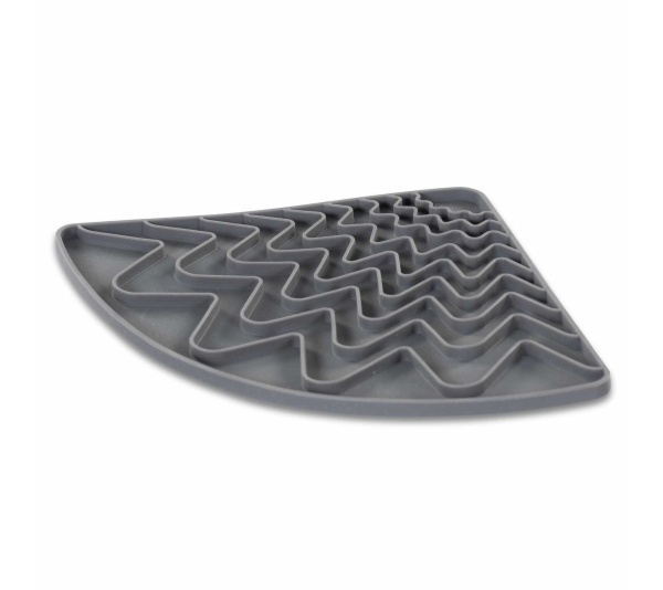 Messy Mutts Silicone Triangle Dog Lick Mat with Suction Cool Grey 9" x 6.5" x 6.5"