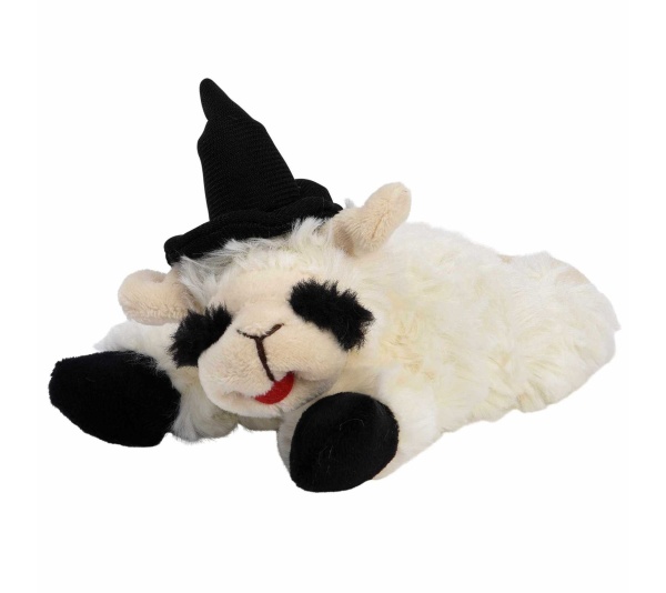 Black - Multipet Halloween Lamb Chop 6.5 w/Black Hat & Paws