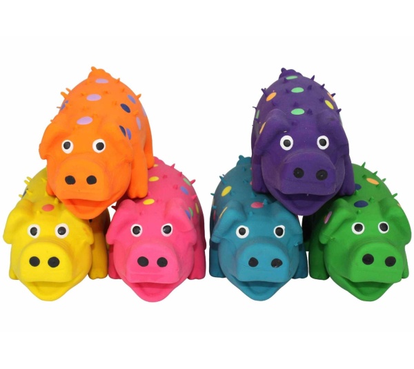 Multipet Globlets Latex Dog Chew Toy Assorted Colors  - Small 4"