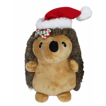 Multipet Hedgehog W/Hair Bow & Red Santa Hat - 8"