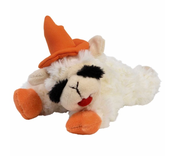 Orange - Multipet Halloween Lamb Chop 6.5 w/Orange Hat & Paws