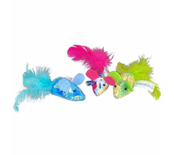 Multipet Margaritaville(R) Mice Cat Toy 6.5" 3pk