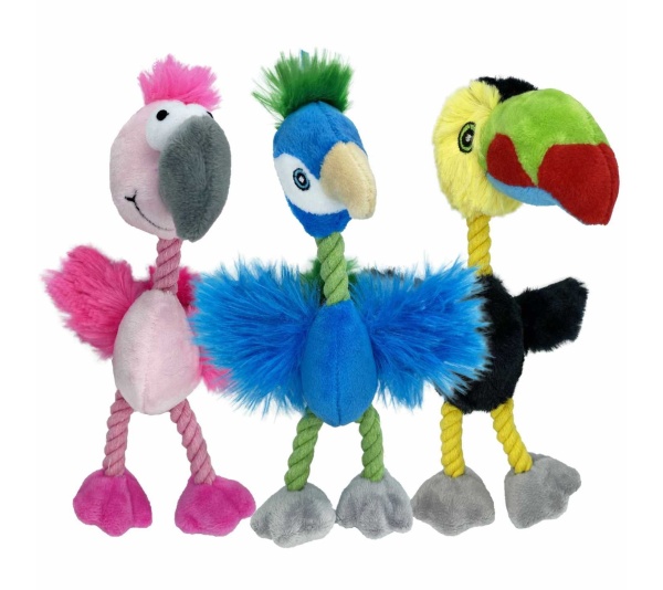 Multipet Mini Bird Brain Plush Dog Toy Assorted Animals 8"