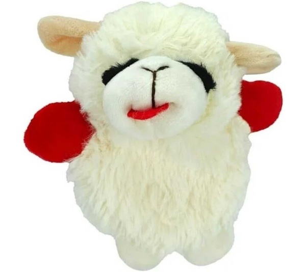 Multipet Mini Lamb Chop Crinkle Plush Dog Toy 6"