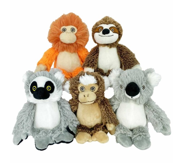 Multipet Minipet Bark Buddies Pet Plush Dog Toy Assorted Animals 6"