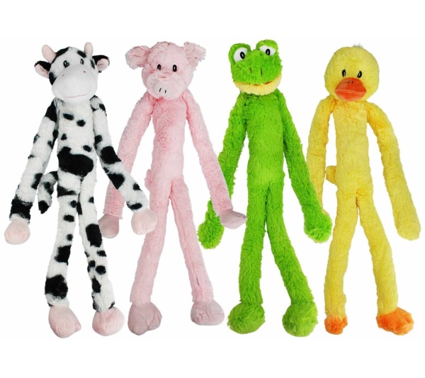 Multipet Minipet Swingin' Slevin Plush Dog Toy Assorted Animals 12"