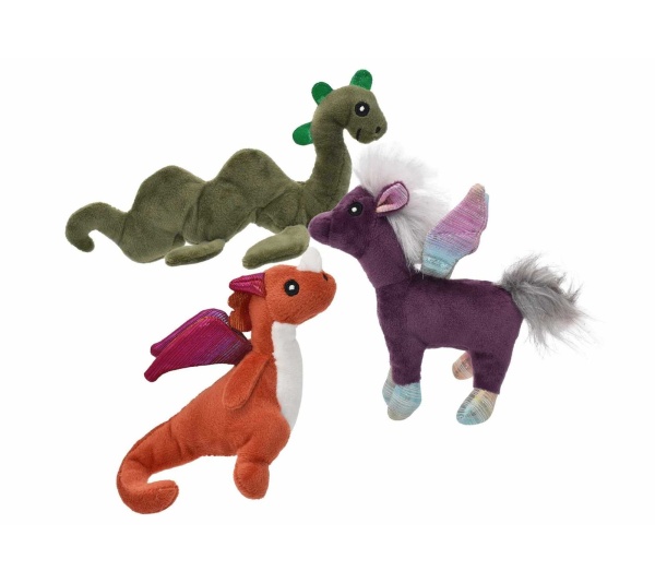 Multipet Mythical Creatures Plush Dog Toy Assorted Animals  - Mini 5"