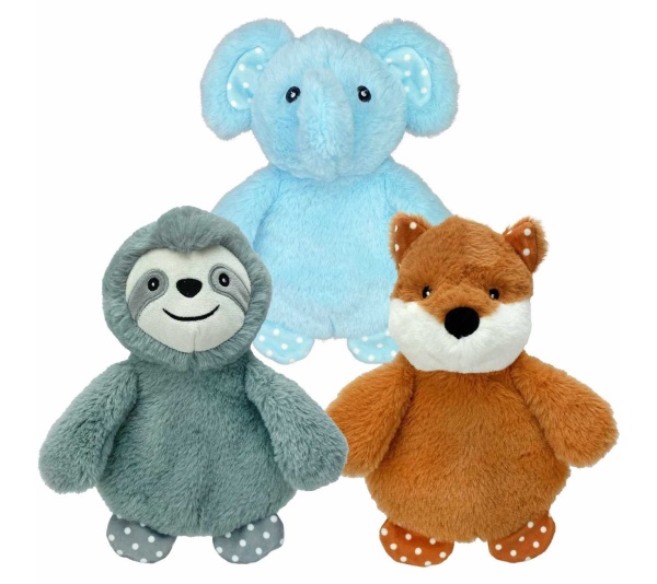 Multipet Polka Dot Feet Crinkle Dog Toy Assorted Animals 9"