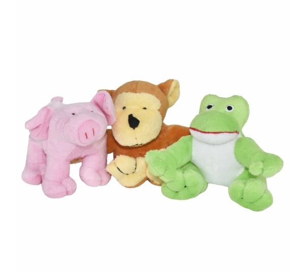 Multipet Puppy Buddies Plush Dog Toy Assorted Animals 5"