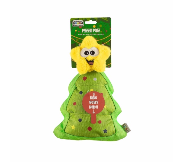 Nina Ottosson Puzzle Palz Christmas Tree Interactive Dog Toy Green