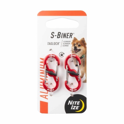 Red - Nite Ize S-Biner TagLock Aluminum  - 2pk