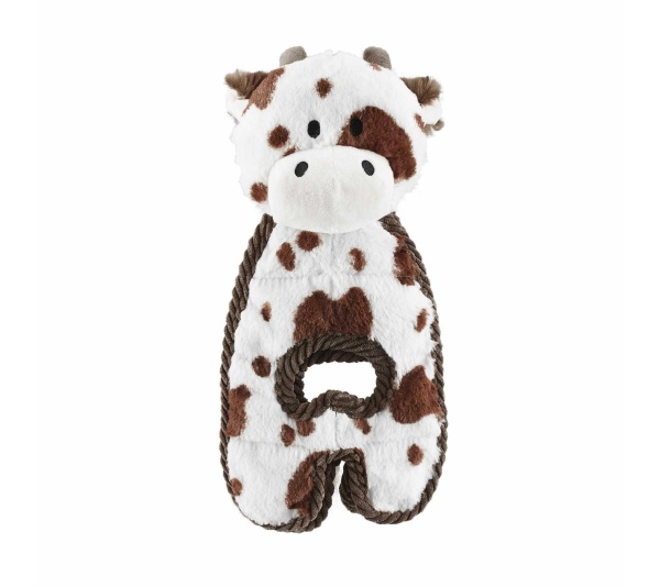 Outward Hound Cuddle Tugs Cow Plush Dog Toy