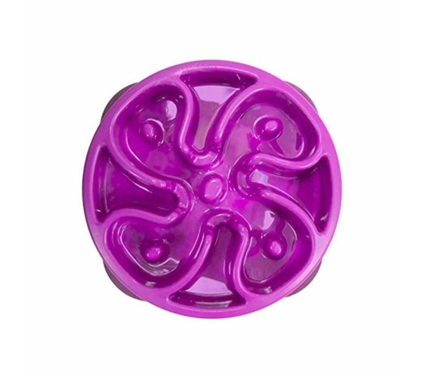 Purple - Outward Hound Fun Feeder Slo Bowl  - Small
