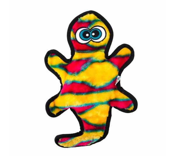 Orange - Outward Hound Invincibles Gecko Durable Plush Dog Toy  - Medium