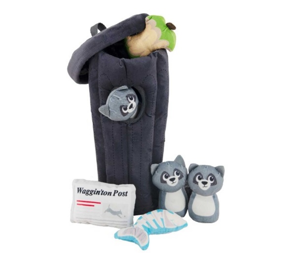 Outward Hound Hide A Raccoon Plush Dog Puzzle Toy Gray