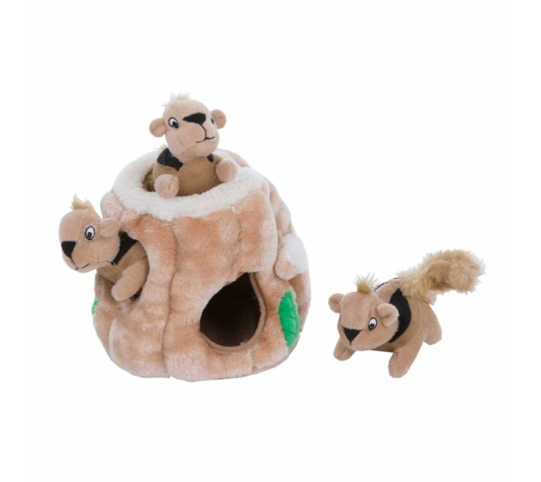 Outward Hound Hide A Squirrel Plush Dog Puzzle Toy Brown - Medium