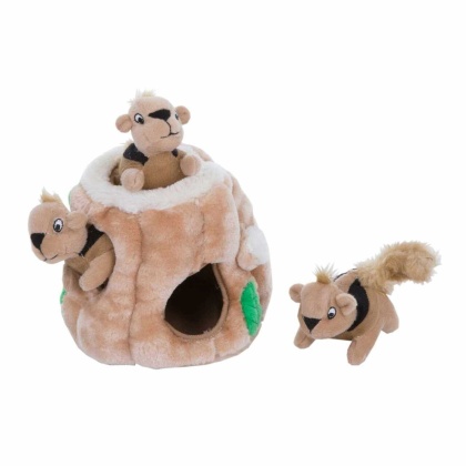 Outward Hound Hide A Squirrel Plush Dog Puzzle Toy Brown  - Small