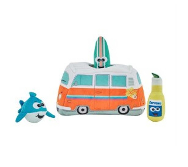 Outward Hound Hide A Surf Van Plush Dog Puzzle Toy Multicolor