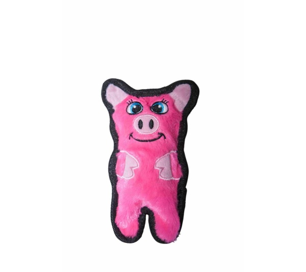 Outward Hound Invincibles Pig Durable Plush Dog Toy Pink XS