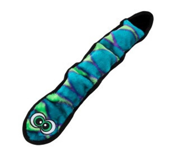 Blue - Outward Hound Invincibles Snake Durable Plush Dog Toy  - Large