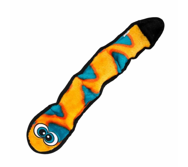 Orange - Outward Hound Invincibles Snake Durable Plush Dog Toy  - Large