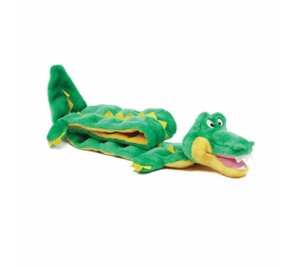 Green - Outward Hound Squeaker Matz Gator Plush Dog Toy  - XXL