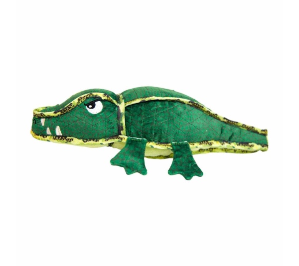 Outward Hound Xtreme Seamz Alligator Plush Dog Toy Green Medium