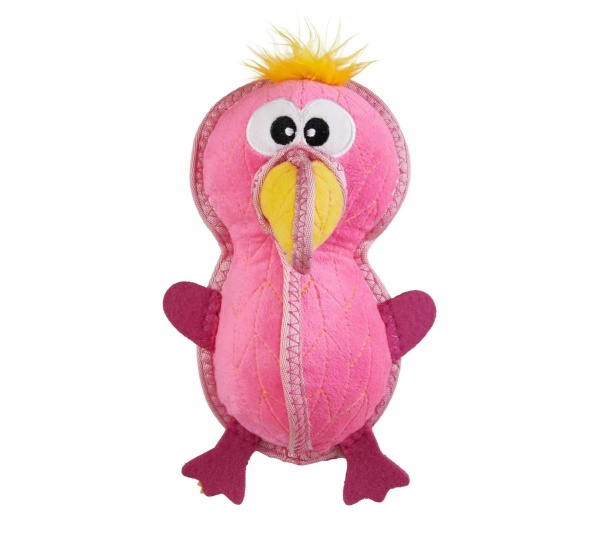 Outward Hound Xtreme Seamz Flamingo Durable Plush Dog Toy Pink Medium