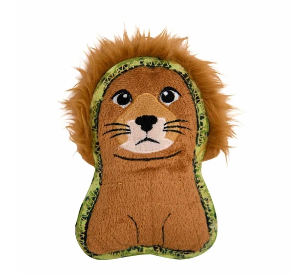 Outward Hound Xtreme Seamz Lion Plush Dog Toy Orange Small