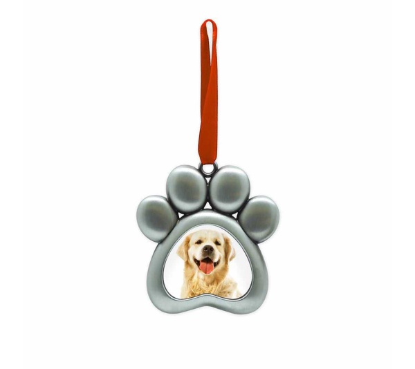 Pearhead Pawprints Metal Ornament