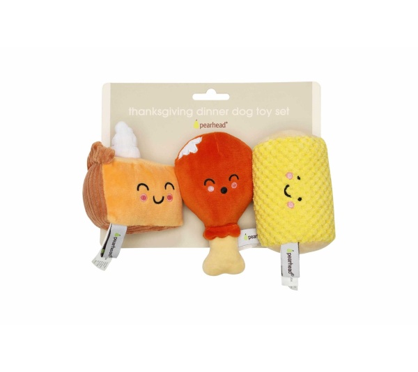 Pearhead Thanksgiving Dinner Dog Toy Set