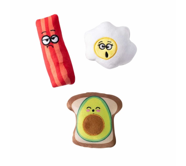 PetShop by Fringe Studio Breakfast Plush Dog Toy Set Small 3pc