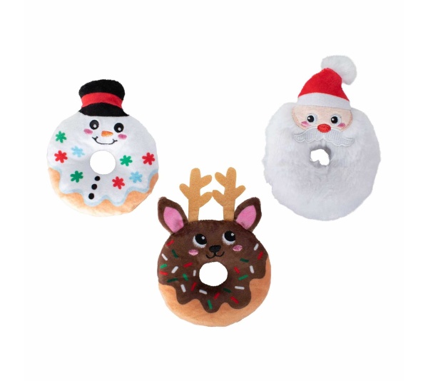 PetShop by Fringe Studio Hole Lot Of Holiday Fun Plush Dog Toy Small 3pc