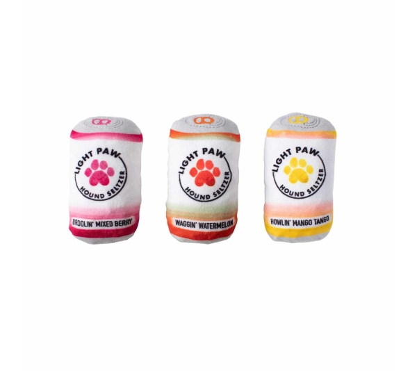 PetShop by Fringe Studio Light Paw Cans Plush Dog Toy Set Small 3pc