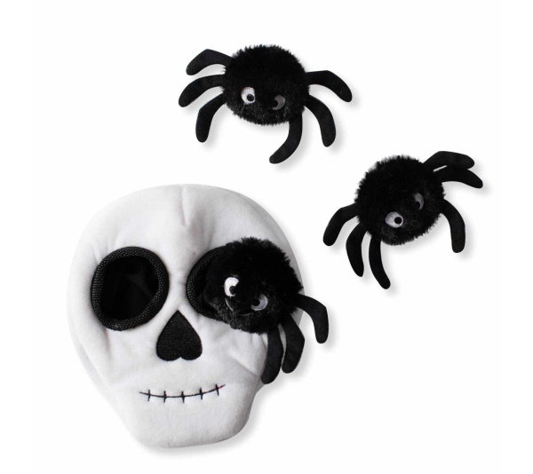 PetShop by Fringe Studio Skull With Spiders Hide & Seek Plush Dog Toy
