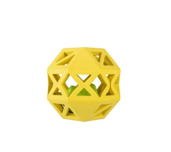 Yellow - PetShop by Fringe Sweet on the Inside Rubber Dog Toy